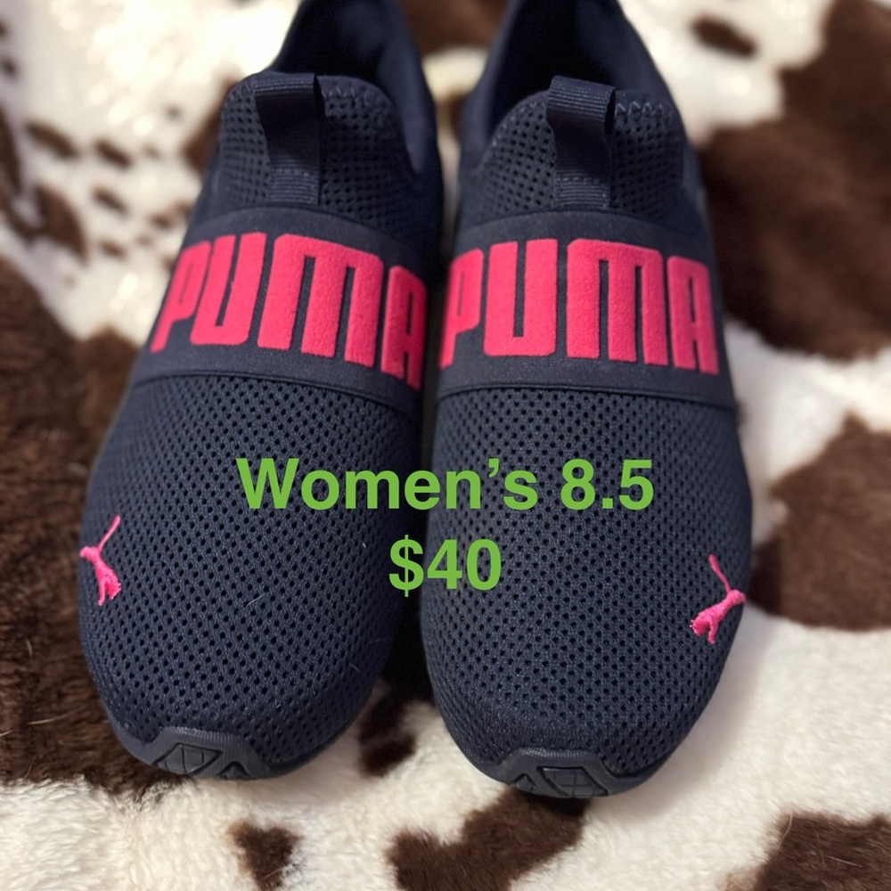 Puma Blue and Pink Slip-On Sneakers